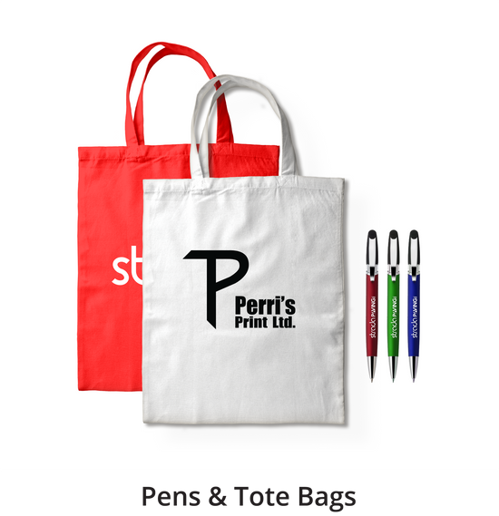Perri's Print Ltd, custom pens and tote bags